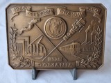 Placheta Pelendava Craiova 1975 - industria chimica - feroviara Medalie SUPERBA