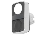 Comutator Dublu 22mm Alb/Negru fără IP66 Plat