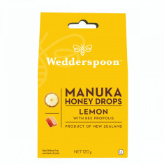 Bomboane ecologice cu miere de manuka, lamaie si propolis, 120g, Wedderspoon