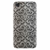Husa silicon pentru Apple Iphone 4 / 4S, Baroque Silver Pattern