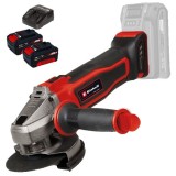 Einhell TE-AG 18/115-2 Li PXC + Twinpack + 4514095 - Polizor unghiular 115 mm + Set 2 acumulatori si incarcator Li-Ion 18 V 4 Ah