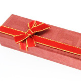 Cutie de cadou pentru lanț - roșie, fundă &icirc;n două culori