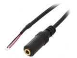 Cablu Stereo Jack 3,5mm Aurit 0,8m Negru