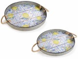 Cumpara ieftin Set 2 tavi lemn metal decor Lamai 43.5x5 cm, 40x4 cm