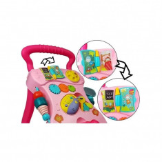 Antepremergator multifunctional LeanToys pentru bebe cu centru de activitati roz 5995