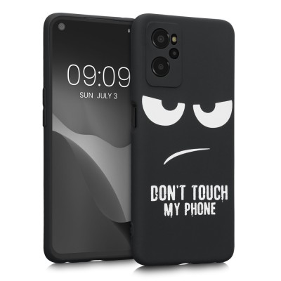 Husa Kwmobile pentru Realme 9i, Silicon, Negru/Alb, 58694.01 foto