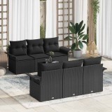 VidaXL Set de canapele pentru grădină 7 pcs Negru 55 x 55 x 37 cm