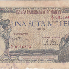 ROMANIA 100000 lei August 1945 UZATA