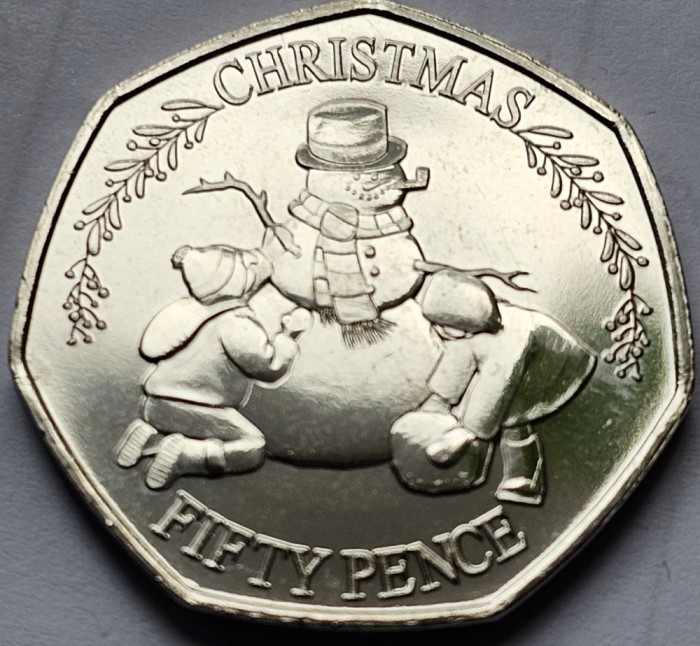 Monedă 50 pence 2023 Gibraltar, Christmas , unc