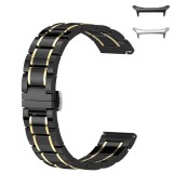 Curea ceramica, compatibila cu Samsung Galaxy Watch Ultra2, Telescoape QR, 22mm, Black Gold