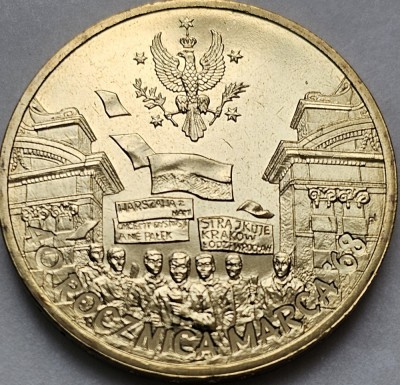 2 Zlote / Zloti 2008 Polonia, 40th Anniversary of March 1968, unc foto