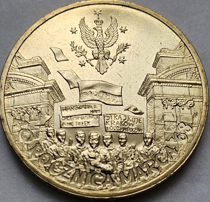 2 Zlote / Zloti 2008 Polonia, 40th Anniversary of March 1968, unc