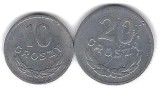 POLONIA Lot / 2buc - 10 + 20 GROSZY 1961