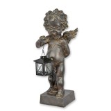 Ingeras cu felinar-figurina decorativa din rasini CW-37