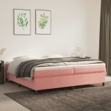 VidaXL Pat box spring cu saltea, roz, 200x200 cm, catifea 3144704