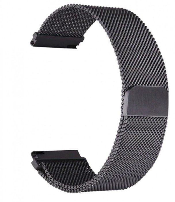 Curea tip Milanese Loop compatibila cu Xiaomi Amazfit GTR 4, Telescoape QR, 22mm, Negru, Size S