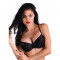 Sutien Sexy Dantela Florala Cupe Intarite Negru 75 D