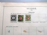 Lot 2 timbre vechi Elveția &ndash; timbre-taxe 10 și 20 centimes (1883), ștampilate -A42