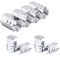 Set 8 Capace Hexagonale pentru Valva Auto, Aliaj Aluminiu, Lungime 1.8 cm, Argintiu