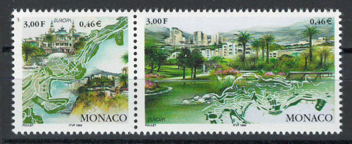 Monaco 1999 2454/55 pair MNH - Europa: Rezervatii naturale si parcuri