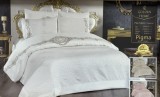 Cumpara ieftin Set de Pat 6 Piese Super Lux , Bumbac Premium cu Broderie Manuala Aurie