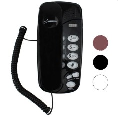 Telefon fix cu fir, montabil pe perete tastatura iluminata, redial, mute, flash - Negru