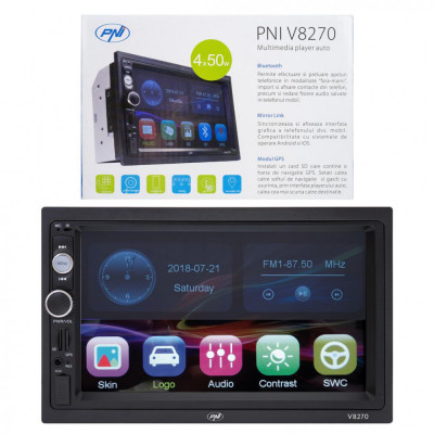 Navigatie GPS Multimedia PNI V8270 2 DIN Touchscreen 7&amp;amp;#8243; inch Radio FM Bluetooth Mirror Link AUX USB Card foto