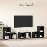 vidaXL Set dulap TV 6 pcs Stejar Negru 37 x 35 x 72 cm Lemn compozit