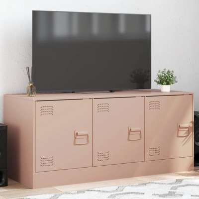 vidaXL Comodă TV, roz, 99x39x44 cm, oțel foto