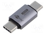 Adaptor USB 4.0 USB C Goobay, mufă nichelată, din ambele părţi