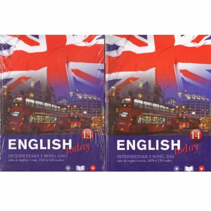 - English today - intermediar 2 nivel 1,2,3,4,5 (carte, dvd si CD