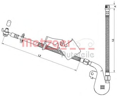 Conducta / cablu frana PEUGEOT 407 (6D) (2004 - 2016) METZGER 4110808 foto