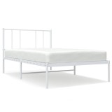 Cumpara ieftin Cadru de pat din metal cu tablie, alb, 107x203 cm