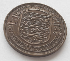 102. Moneda Jersey 1/12 Shillings 1923 (&amp;quot;Penny&amp;quot;) (tiraj 301,200 buc) foto