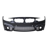 Set bara fata BMW 4/4 GC, 12.20, cu 4 gauri spalator si 4 senzori parcare; grunduit, de vopsit; type M4; cu grile inferioare; cu gauri lampa ceata;