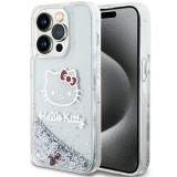 Husa Hello Kitty iPhone 14 Pro Max Hardcase Liquid Glitter Charms Kitty Head, HKHCP14XLIKHET, argintiu