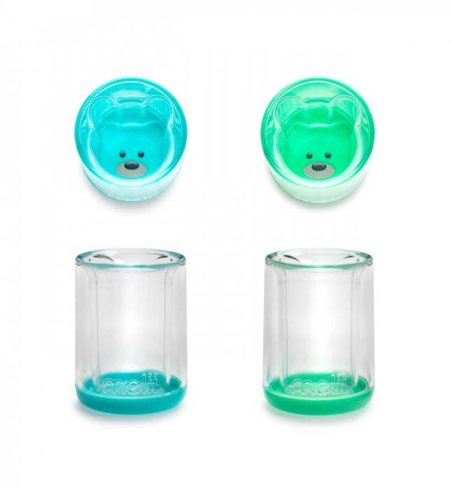SET 2 PAHARE COPII DESIGN INTERIOR URS, MELII, ALBASTRU&amp;VERDE