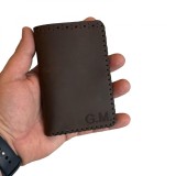 Cumpara ieftin Portofel, personalizabil, din piele naturala, compartiment marunt, Jack 2 M, Negru