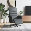 VidaXL Fotoliu rabatabil cu suport de picioare, gri, piele ecologică 356706