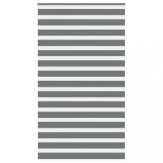 vidaXL Jaluzea tip zebra gri &icirc;nchis lățime țesătură 125,9 cm poliester