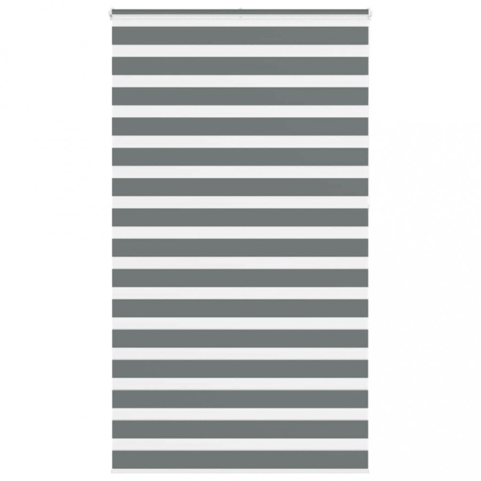 Jaluzea tip zebra gri &icirc;nchis lățime țesătură 120,9 cm poliester