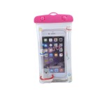 Husa subacvatica Kids Waterproof Flippy, Snowproof, Universala, cu Snur, pentru telefon sau documente, Bears, Roz