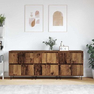 Bufeturi 3 pcs Lemn vechi 180 x 35 x 70 cm Lemn compozit foto