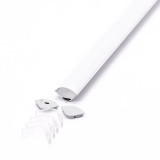 Profil Aluminiu Unghi 90 Grade, 2m, Argintiu Mat, V-TAC SKU-3363, Rotunjit, Banda LED