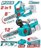 TOTAL - KIT COMBO 20V - FIERASTRAU ELECTRIC PENTRU CRENGI, DRUJBA 12'' (INCLUDE 2 ACUMULATORI , 1 IN