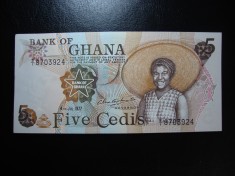 GHANA 5 CEDIS 1977 UNC foto