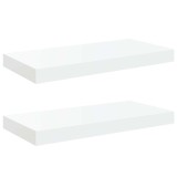 Cumpara ieftin Rafturi de perete, 2 buc., alb extralucios, 50x23,5x3,8 cm, MDF