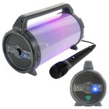 Set boxa portabila cu microfon, 18 W, 13.5 cm, USB, Aux, LED RGB, bluetooth, accesorii incluse, Party