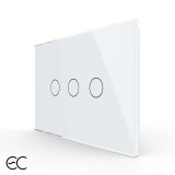 Intrerupator triplu cu touch Livolo din sticla, standard Italian, protocol ZigBee EC - Serie noua SmartElectro IntelligentHouse