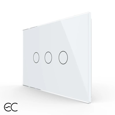 Intrerupator triplu cu touch Livolo din sticla, standard Italian, protocol ZigBee EC - Serie noua SmartElectro IntelligentHouse foto